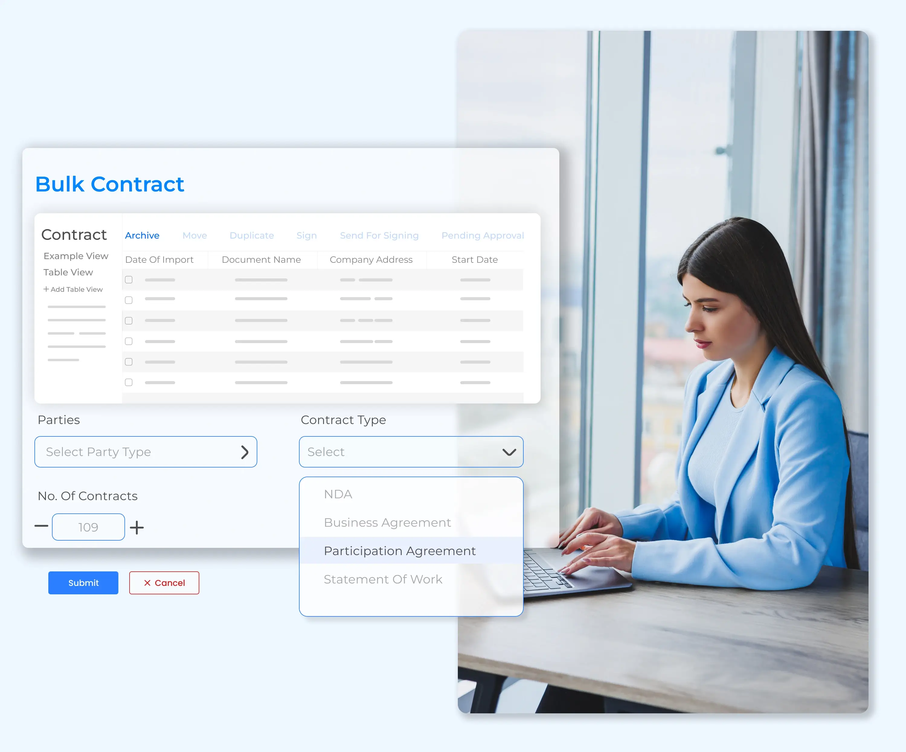 Create a contract in bulk